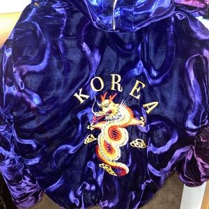 Korean velvet bomber jacket vintage s/m